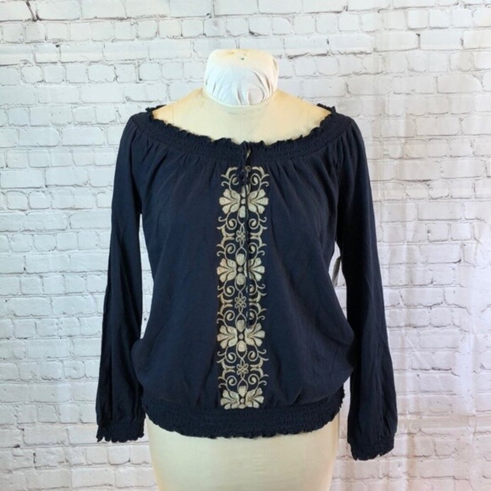 NWT St Johns Bay Top Tunic Elastic Neck at Collar & Cuffs Medium Petite